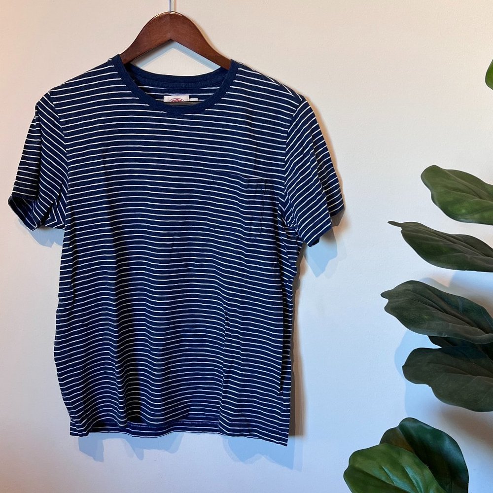 Brooks Brothers Men's Short Sleeve Striped T-Shirt Color Blue Size M